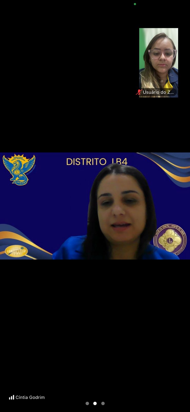 DG Cintia faz visita oficial virtual ao Lions Clube Cuiabá Rede do Bem