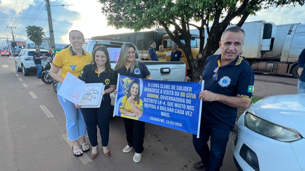 Governadora Cíntia Godrim visita o Lions e Léo Clube Colíder